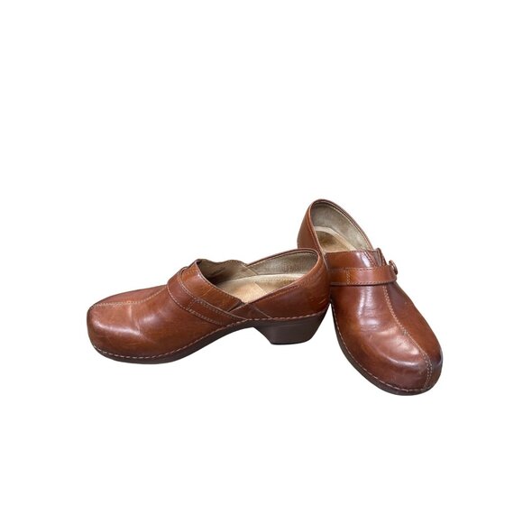 Dansko Womens Brown Leather Mules Clogs Nursing Shoes Size 39/8 SKU 9332 - Picture 2 of 16